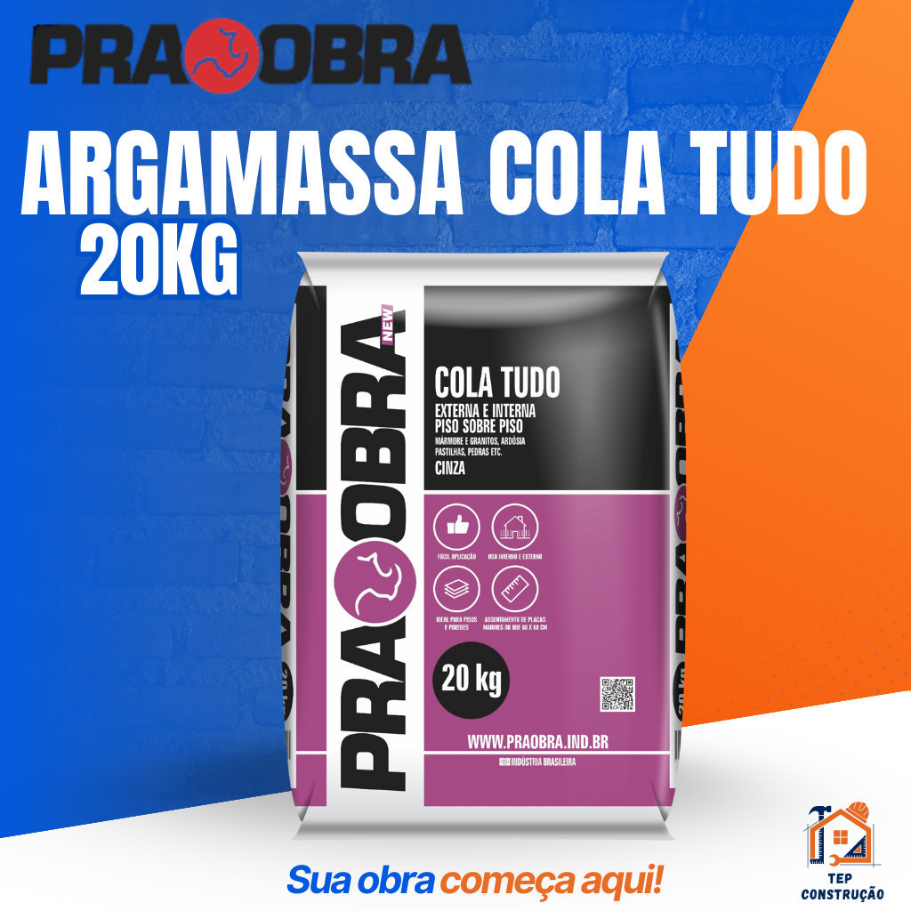 Argamassa Piso Sobre Piso Premium ColaTudo 20kg Externo Interno PraObra em Oferta na Shopee