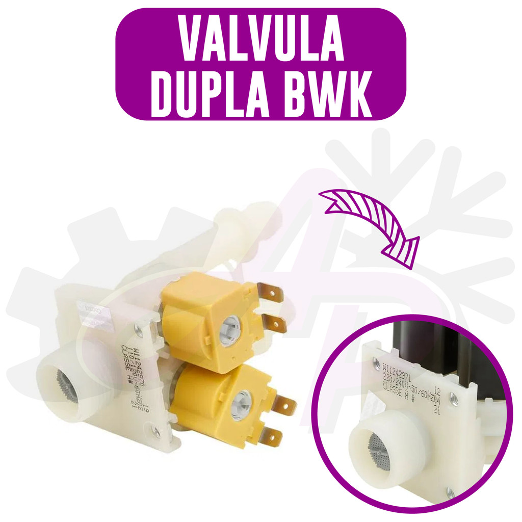 Válvula De Entrada Brastemp 127V ou 220V 12kg 14kg Bwk12 Bwk14 Bwr12 W11245249 / W11245250