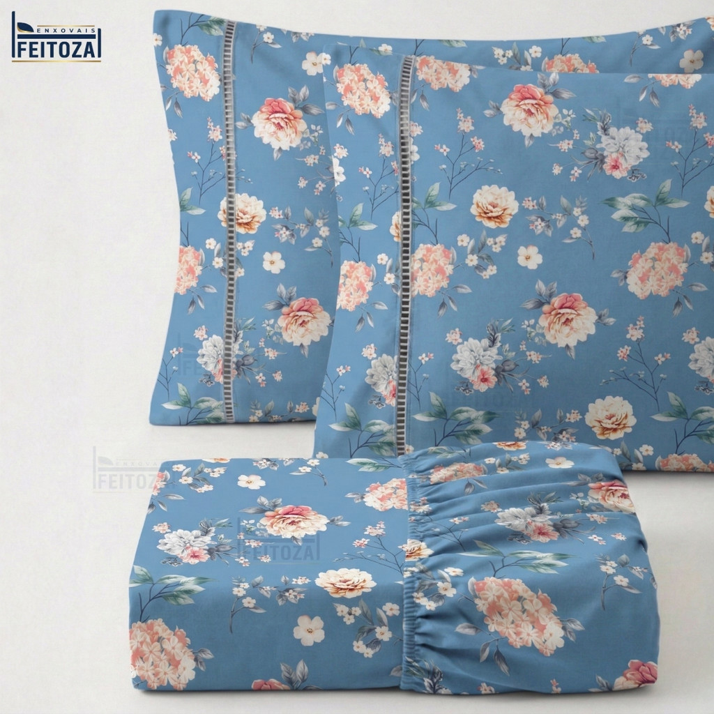 Jogo de Cama 400 Fios Casal Roupa de Cama Queen e Lençol Solteiro Tecido Aveludado Macio Premium.