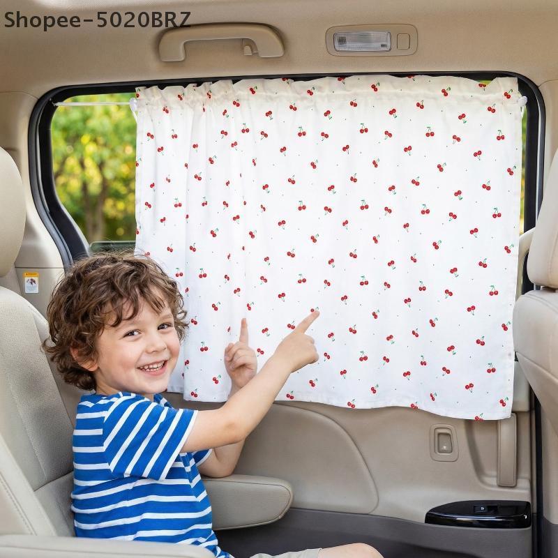 [THEBR] Cortina De Janela Lateral Do Carro Desenho Animado Ventosa Universal Para Guarda-Sol Fácil Instalação Proteção U