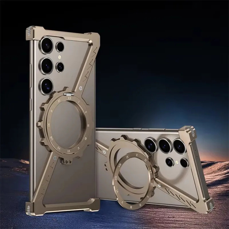 Capa MagSafe De Metal Em Forma De Z Para Samsung Galaxy S25 S24 S23 S22 Ultra À 