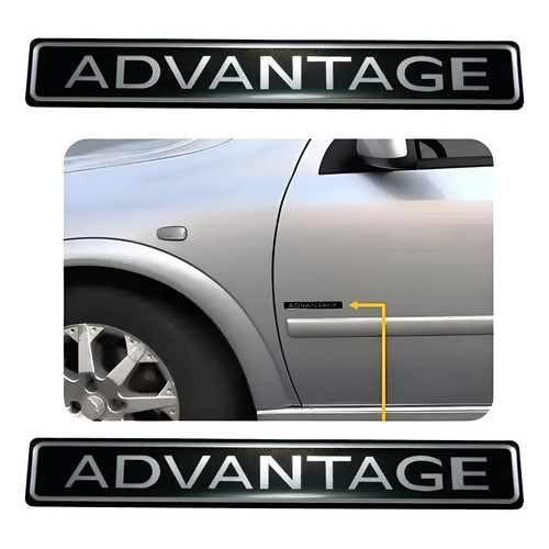 Par Emblema Adesivo Resinado Advantage Do Astra Vectra Preto