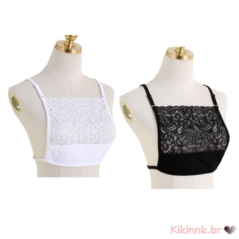 Renda Invisível Mock Camisola Sutiã Envolto Peito Sobreposição Modesidade Painel Colete Feminino Decote Capa Roupa