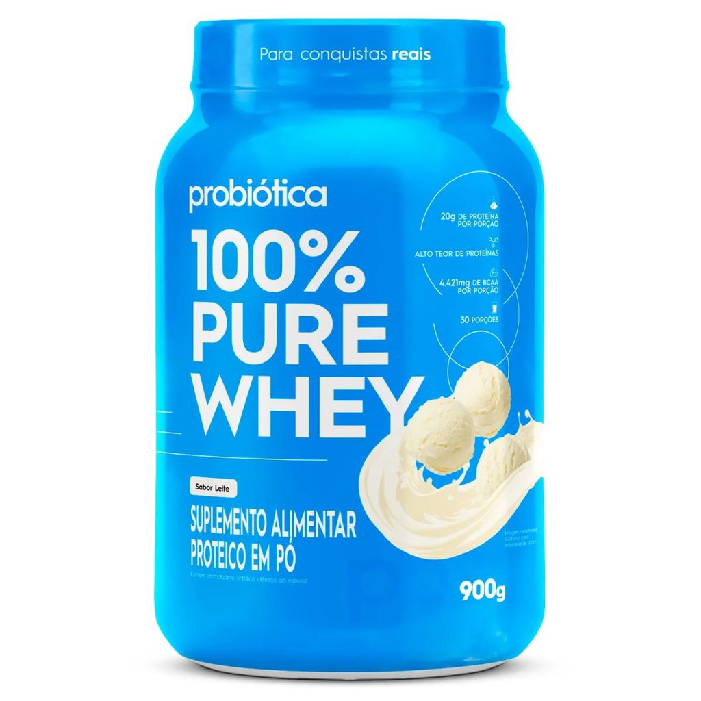 100% Pure Whey Pote 900G Probiotica