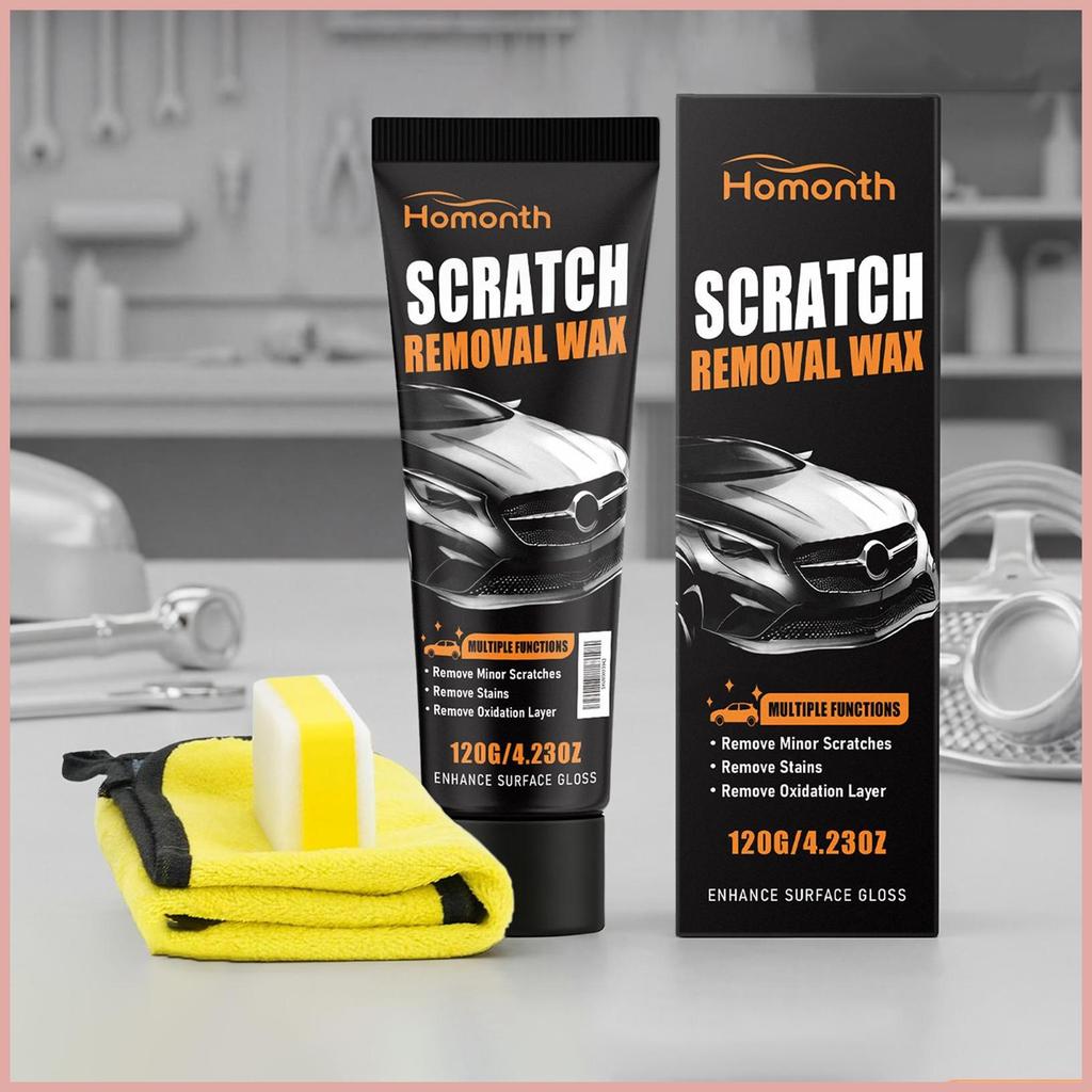 Removedor De Arranhões Para Veículos Detalhando Cera Brilhante 120g Composto De Carro Com Esponja Caminhão SUV RV Sedan 