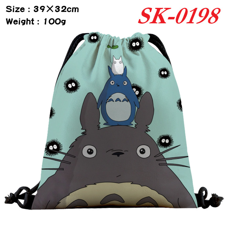 Totoro Cartoon Color Canvas Kids Bolsa Com Cordão De Estudante Presentes
