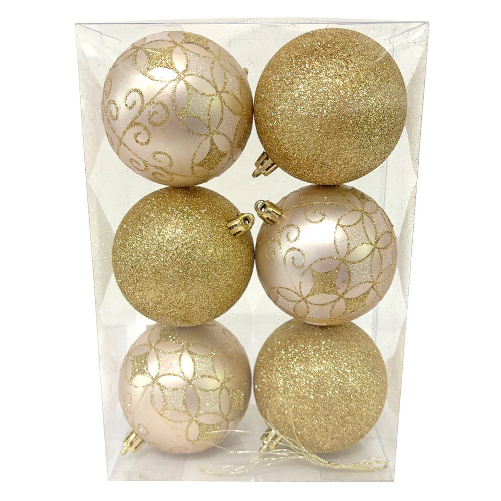 Tubo Bola Natal Relevo 8cm c6 CV244459 Cazza Dr em Oferta na Shopee