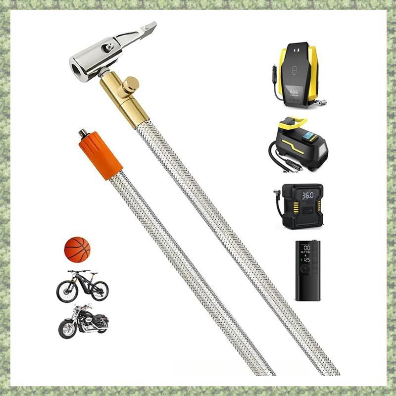 Mangueira De Substituição Do Inflador De Pneus Compressor De Ar Portátil Estendida Com Malha De Aço Inoxidável Para Prot