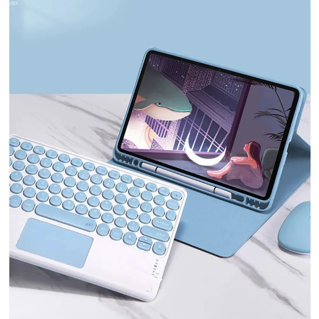 Capa Protetora compativel IPAD 7 8 9 10 Geração Air 3 4 5 Pro 11 Com Teclado Blu