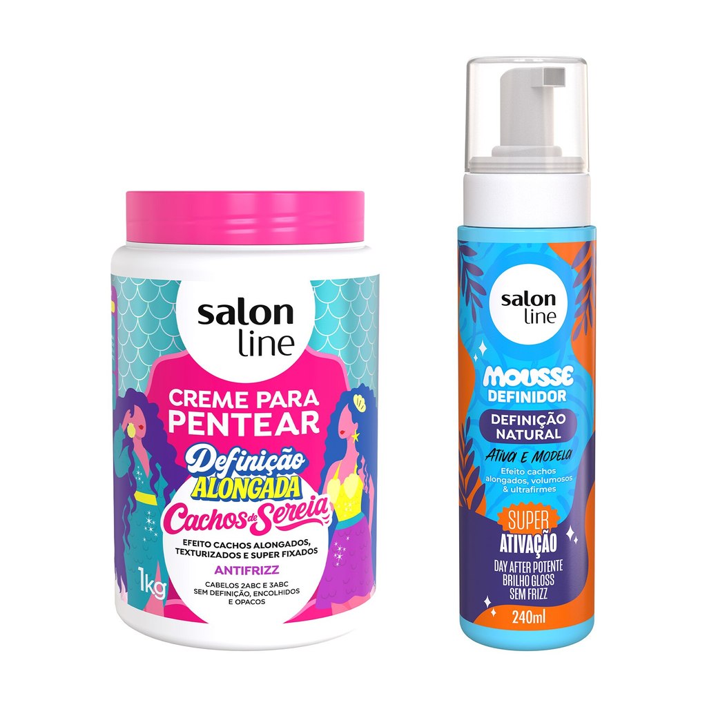 Kit Definição Cachos de Sereia e Mousse Definição Natural em Oferta na Shopee