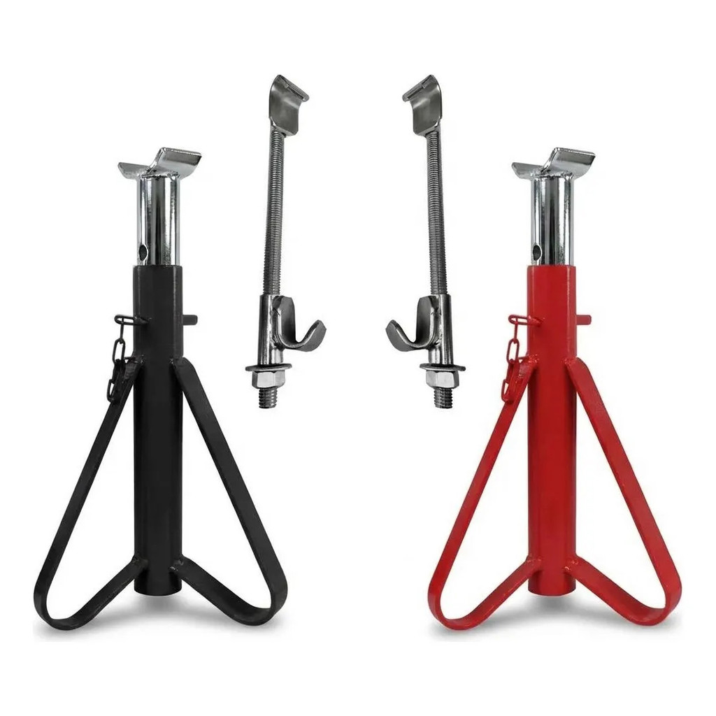 Encolhedor De Molas 1 Garra Universal + Cavalete Automotivo Vermelho e Preto