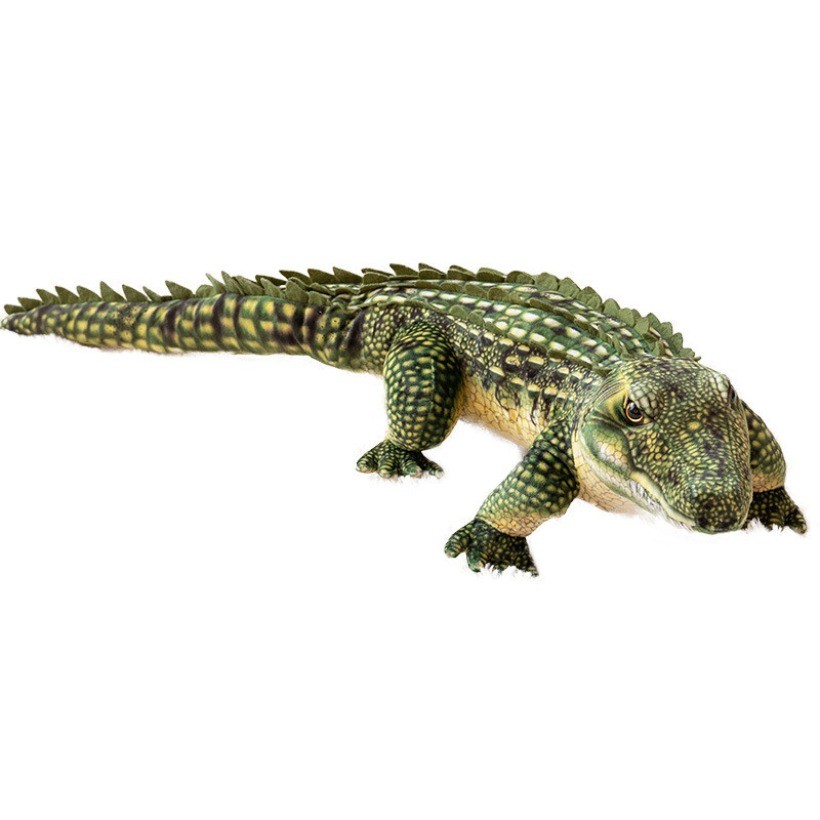 Super macio toque sangue frio simulação crocodilo boneca brinquedo de pelúcia zoológico verde crocodilo boneca menino re