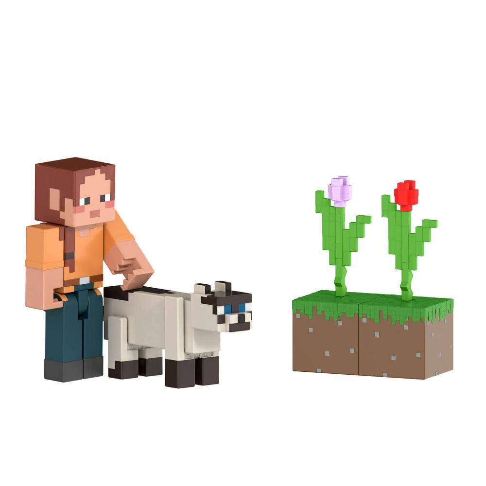 Figuras Articuladas Minecraft - Ari Errante do Campo - Mojang - Mattel