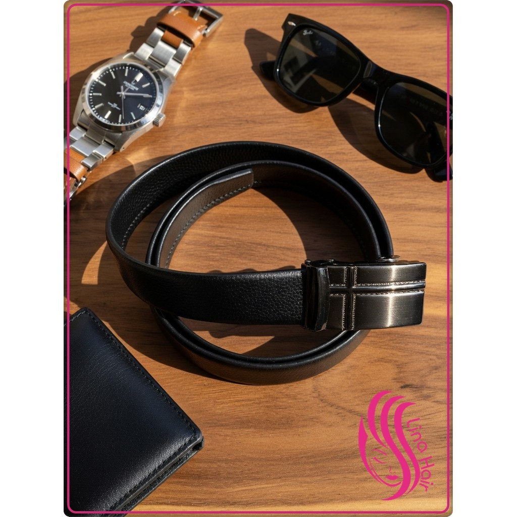 Cinto Masculino Couro Legítimo Fivela Automática Premium em Oferta na Shopee