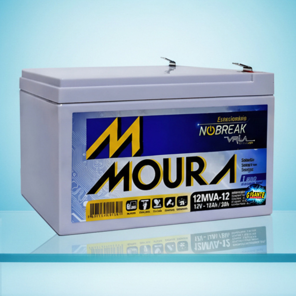 Bateria Moura 12v 12ah Estacionária Nobreak Alarme 12mva12