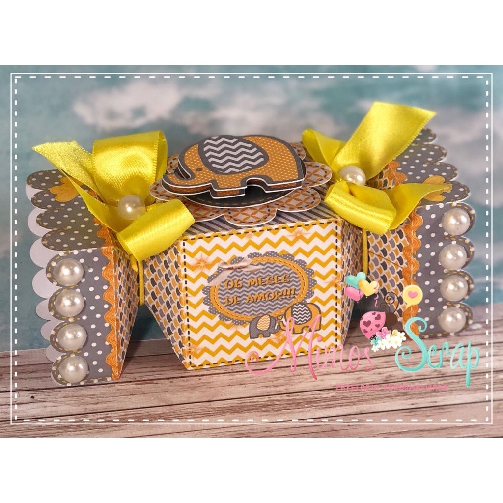 Caixinhas personalizadas, milk, cone e sushi, lembrancinhas, decoração Kit de festa aniversário Elefantinho amarelo