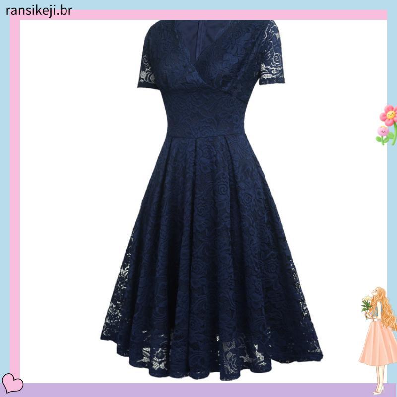 Vestido Feminino de Festa Longo Acinturado Mangas Curta Forrado Luxo e Glamour
