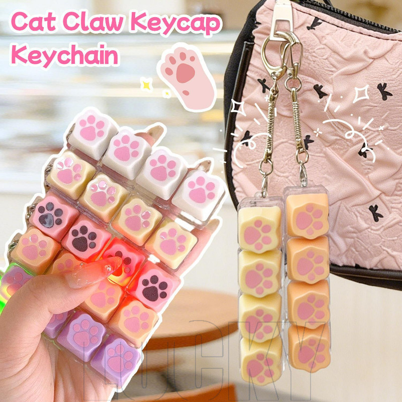 2/1Pcs 4 Teclas LED Teclado Chaveiro-Mecânico-Brinquedo Fidget Para Alívio Do Estresse Sensorial Clicker De Cristal-Tecl