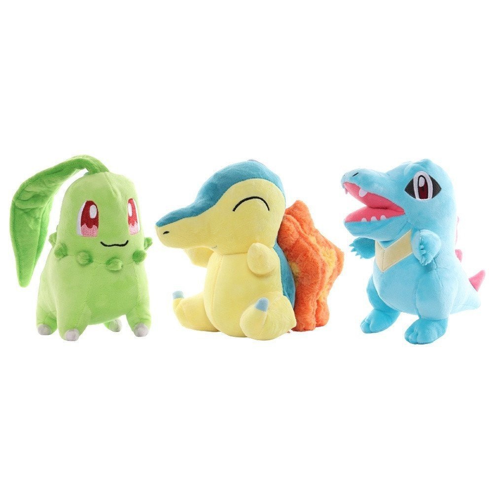 Cyndaquil, Totodile, Chikorita, Boneco de Pelúcia Pokémon, Figura de Pelúcia, Imagem de Desenho Animado, Coleção Combina