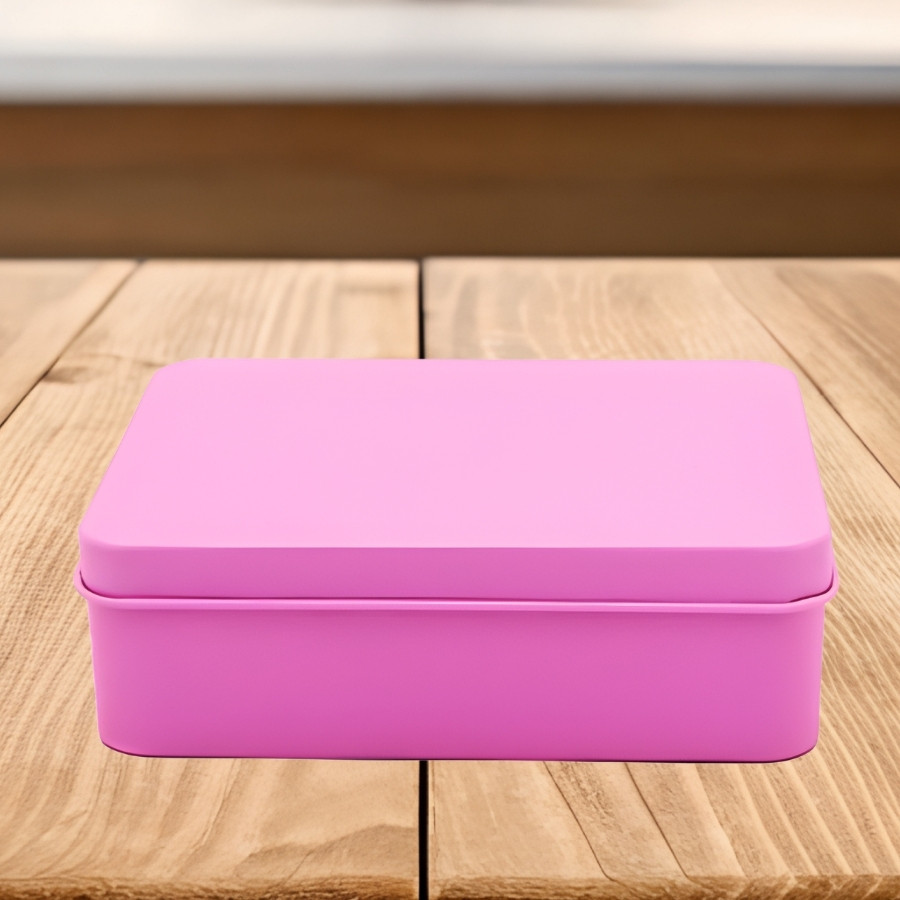 Lata de Metal Retangular - Rosa - 12x9x4cm - 1 unidade - Rizzo em Oferta na Shopee