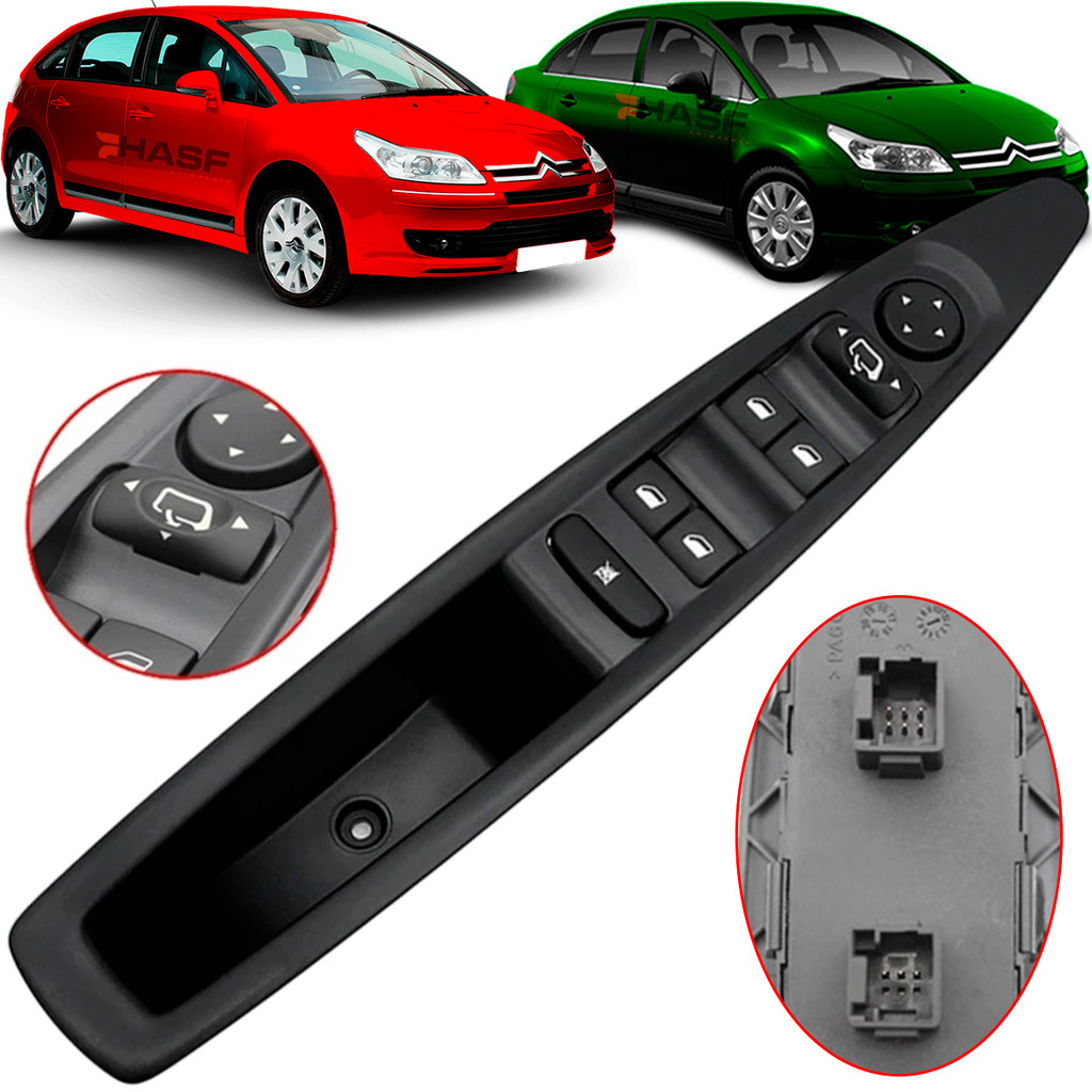 Comando Botão Vidro Elétrico C4 Hatch Pallas Com Moldura D/e