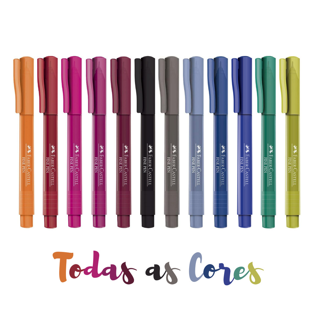 Kit Caneta ponta fina faber castell fine pen 0.4 mm em Oferta na Shopee