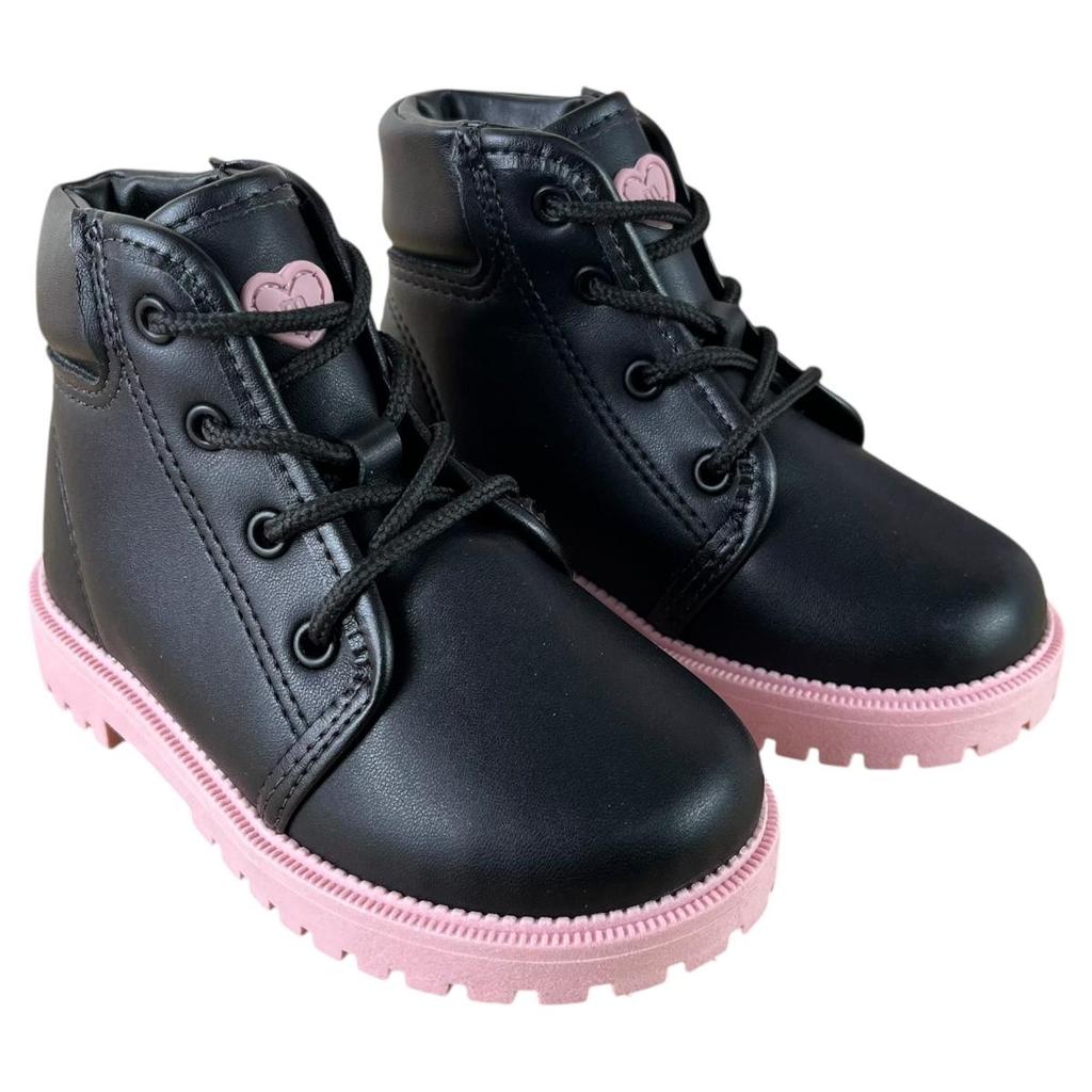 Bota Coturno Infantil Bebê Menina Cano Curto Molekinha