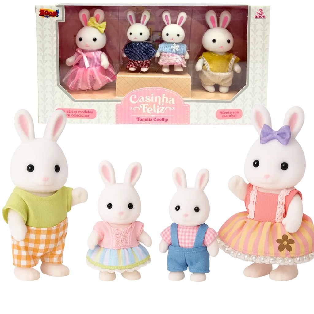 Casinha Feliz Tipo Silva Family Diversos Personagens Aveludados Toque Macio Ideal Para Colecionar ou Presentear Zoop