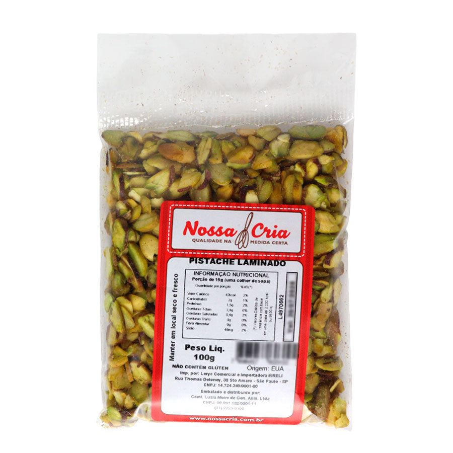 Pistache Laminado 100g Premium Para Confeitaria E Decoração