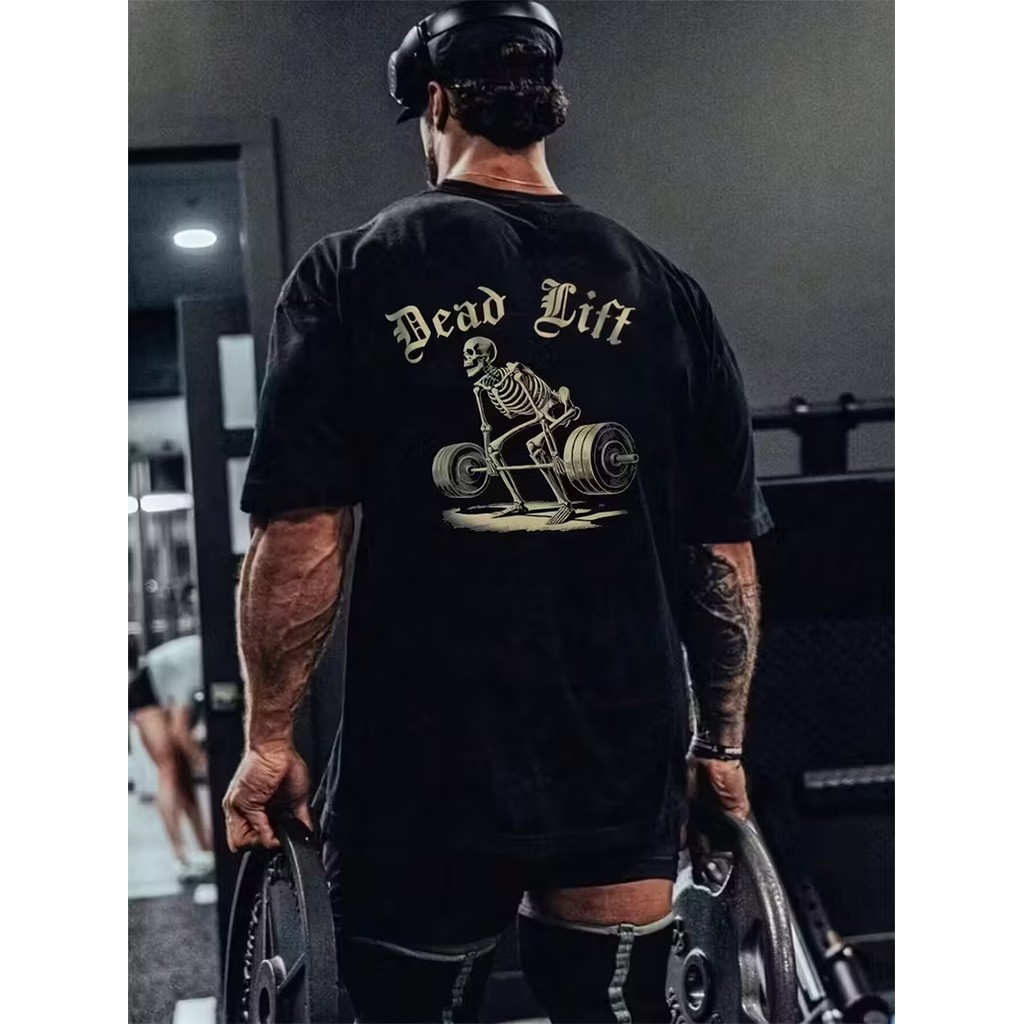 Camiseta Masculina Academia Dead Lift Lançamento 100% algodão Unissex Plus Size Oversized Premium - Estampaê