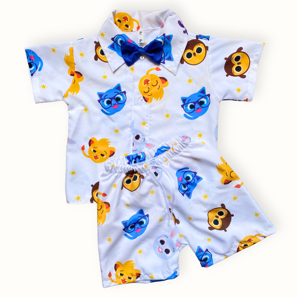 Conjunto Mauricinho Bolofofos Infantil Roupa Temática Festa e Aniversário Look com Gravata ou sem Gravata Menino em Oferta na Shopee