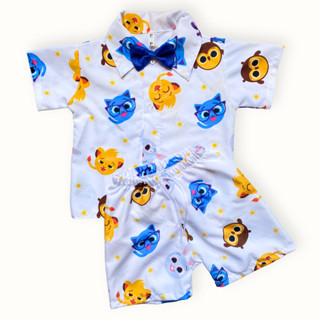 Conjunto Mauricinho Bolofofos Infantil Roupa Temática Festa e Aniversário Look com Gravata ou sem Gravata Menino em Oferta na Shopee