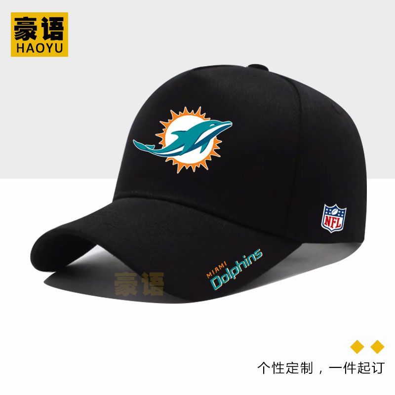 NFL Rugby Dolphins Impresso Masculino E Feminino Lazer Esportes Fãs Ajustáveis Bonés De Beisebol De Rua 0106