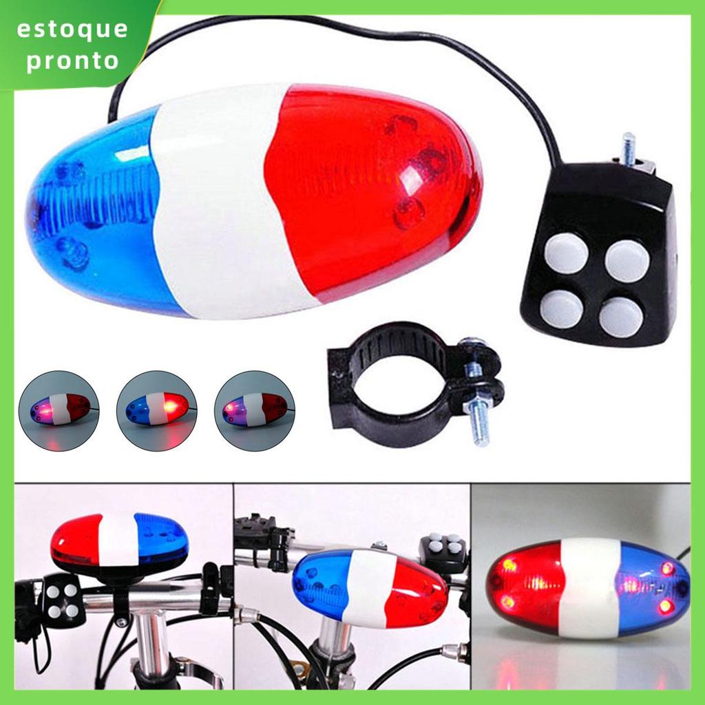 Sirene De Polícia Para Bicicleta , Luz LED , Buzina Elétrica , 4 Sons , 6 De Segurança Piscante , SHOPSKC9678