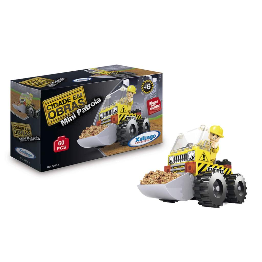 Brinquedo Infantil Blocos de montar Cidade em Obras Mini Patrola 60 Peças Xalingo - 02654 em Oferta na Shopee