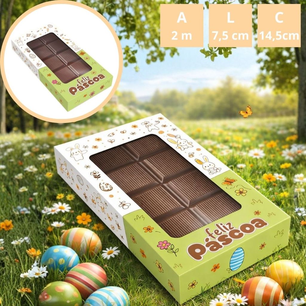 20 CAIXA BARRA TABLETE M 14,5x7,5x2 - PASCOA COLORIR 5880 ( IDEIA PÁSCOA 2026 ) em Oferta na Shopee