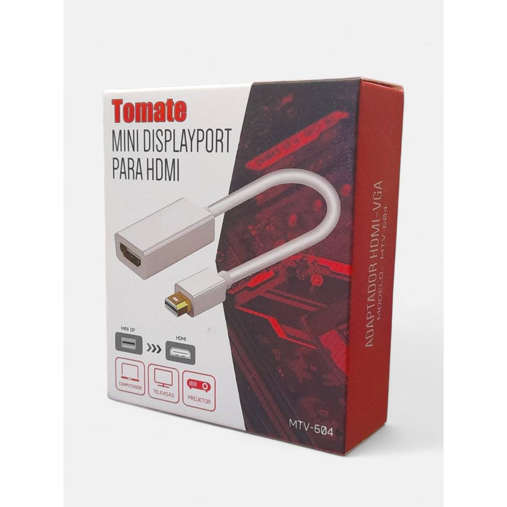 Adaptador Mini DisplayPort Para HDMI Tomate MTV-604 MacBook Monitor TV Projetor