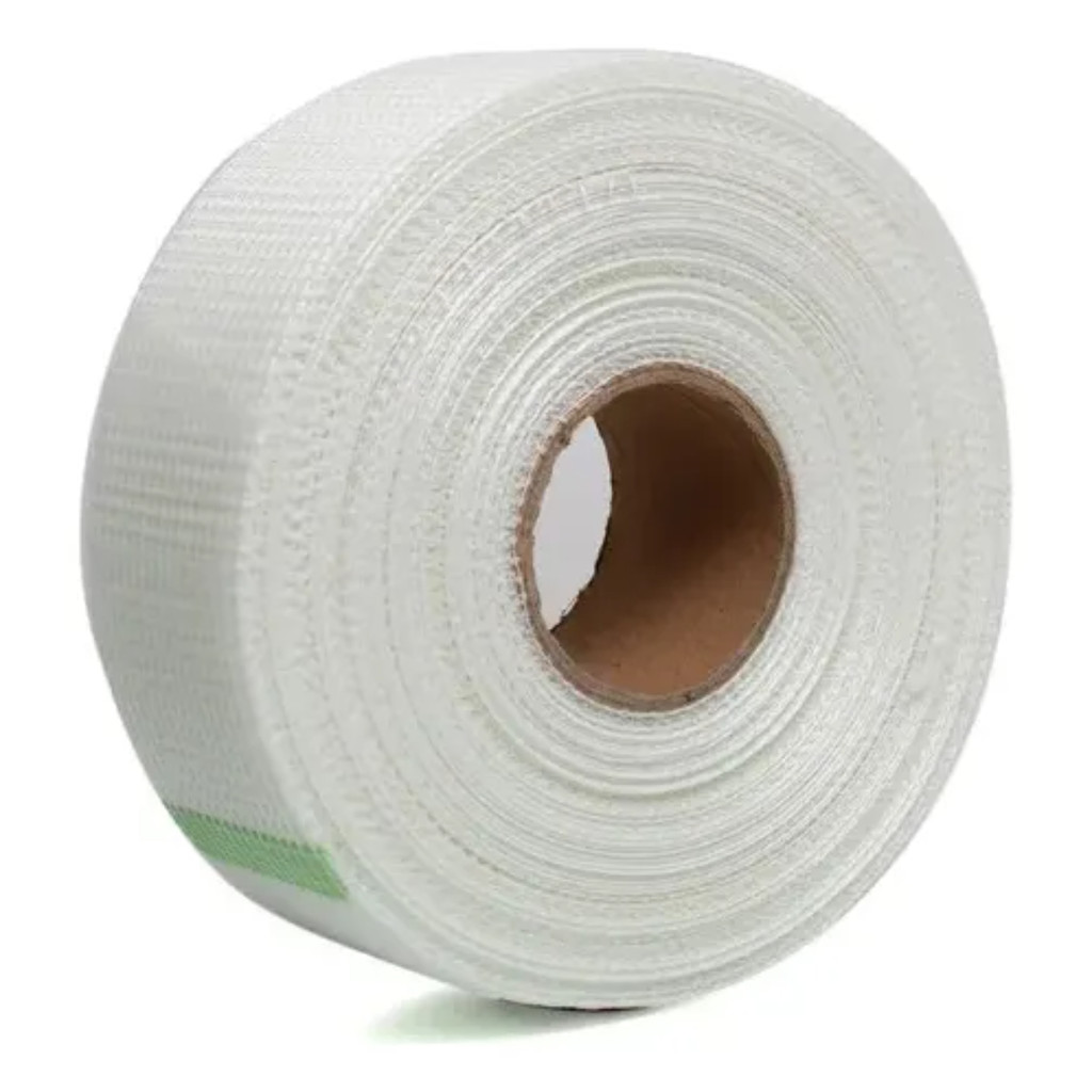 Fita Fibra de Vidro Branca 48mm x 45m Autoadesiva Drywall Gesso Titanium Platina