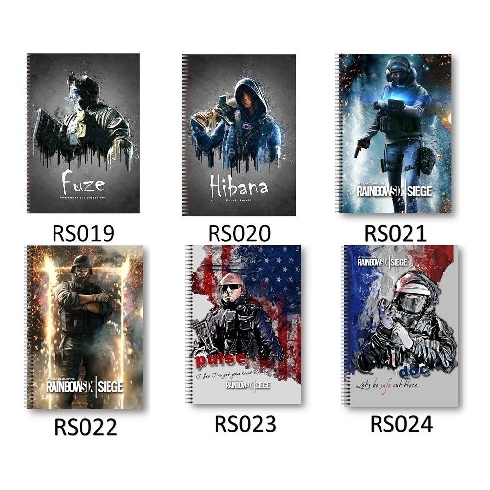 Caderno 10 Matérias com 200 Folhas Rainbow Six