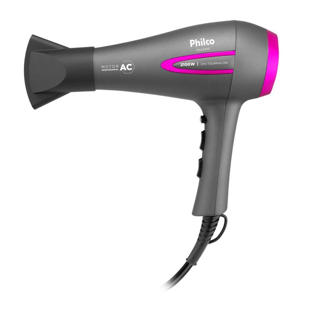 Secador de Cabelos Philco 2100W PSA3300 Íons Tourmaline em Oferta na Shopee