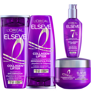 Kit Elseve Collagen Lifter L’Oréal Paris 4 Itens Peptídeos De Colágeno Encorpador Injeção De Massa em Oferta na Shopee