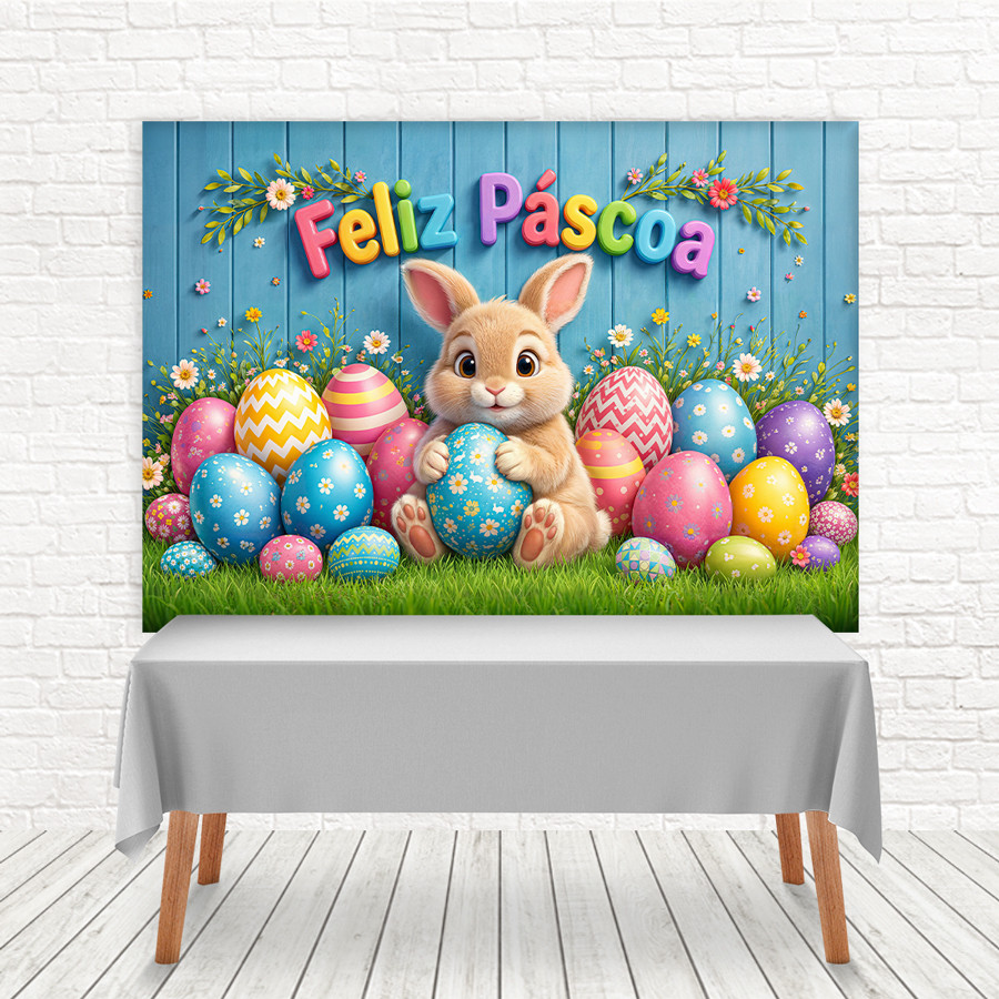 Painel Retangular Pequeno Decoração Festa Páscoa 1,40x1,00 em Oferta na Shopee