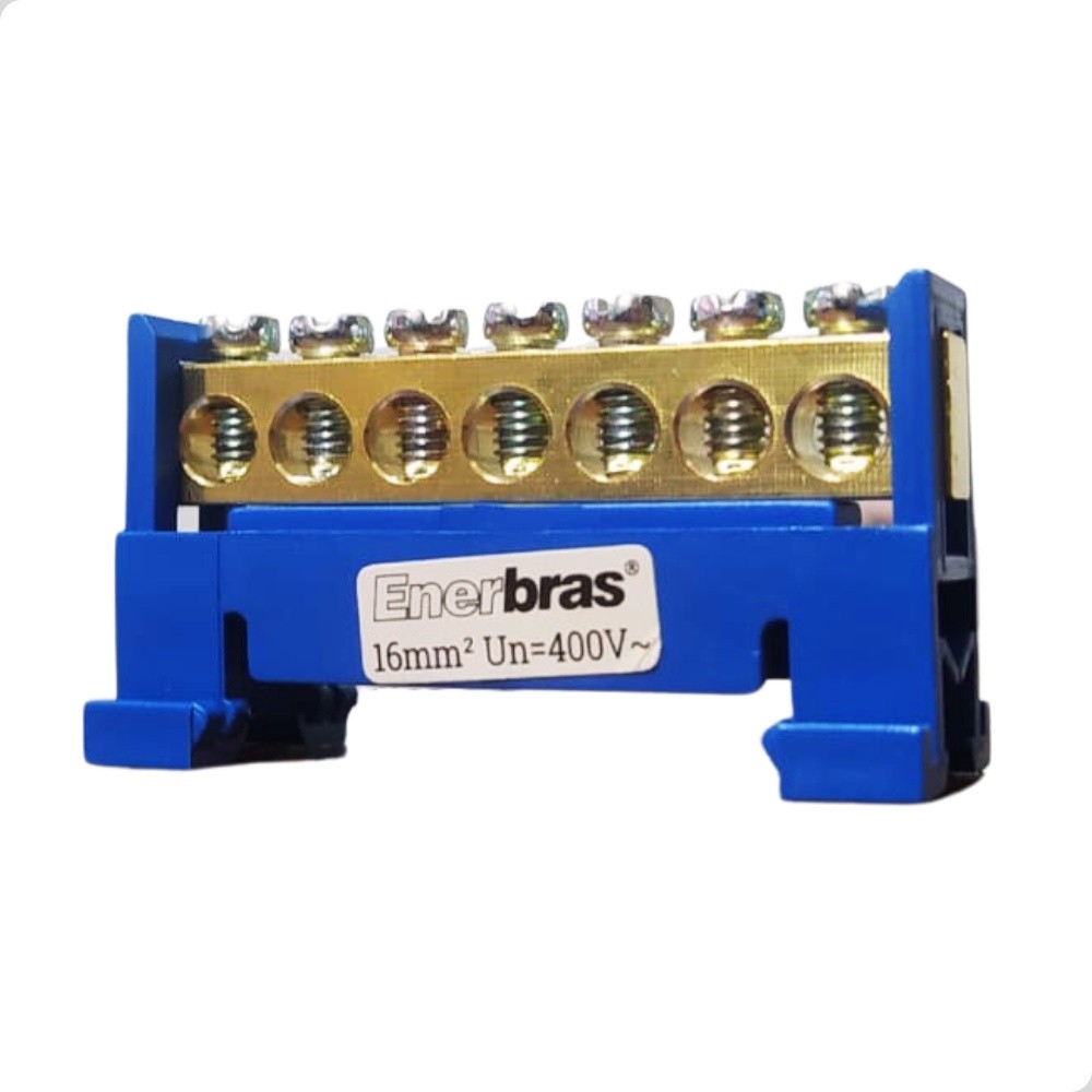 Kit 10 Barramento Borneira Neutro 7 Vias Azul 1,5-16mm2 em Oferta na Shopee