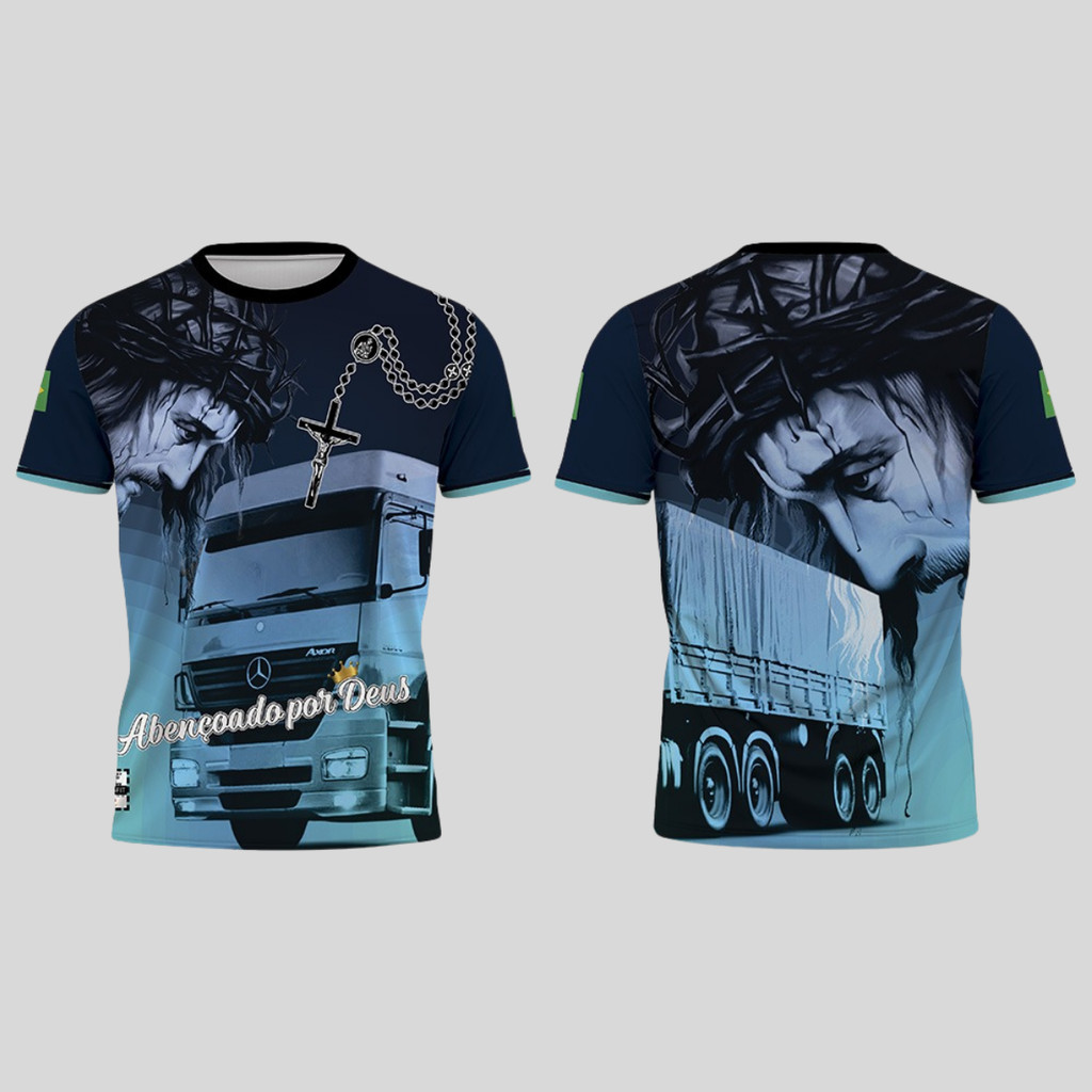 Camiseta Caminhoneiro Abençoado Por Deus Dry Fit Premium