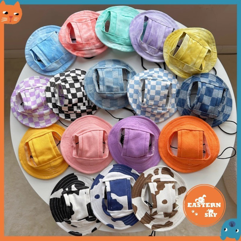 Chapéu Ajustável Para Cachorro Com Furos As Orelhas , Boné De Pescador Animais De Estimação , Filhote De , Gato , De Sol