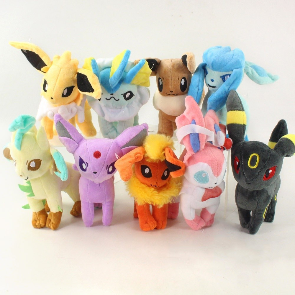 1Pc Anime Pokemon Eevee Jolteon Flareon Vaporeon Umbreon Sylveon Leafeon Glaceon Espeon Brinquedos de pelúcia Boneca Sof