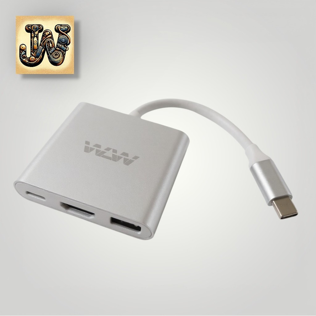 Adaptador USB-C para HDMI + USB 3.0 + PD – WLW – 4K / Multifunções em Oferta na Shopee