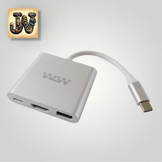 Adaptador USB-C para HDMI + USB 3.0 + PD – WLW – 4K / Multifunções em Oferta na Shopee