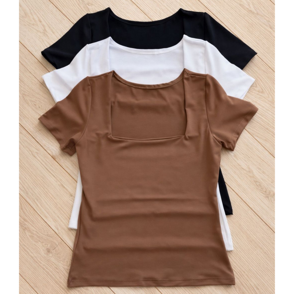 Blusa Suplex Feminina Decote Quadrado Básica Premium Blogueira Academia Dia a Dia em Oferta na Shopee
