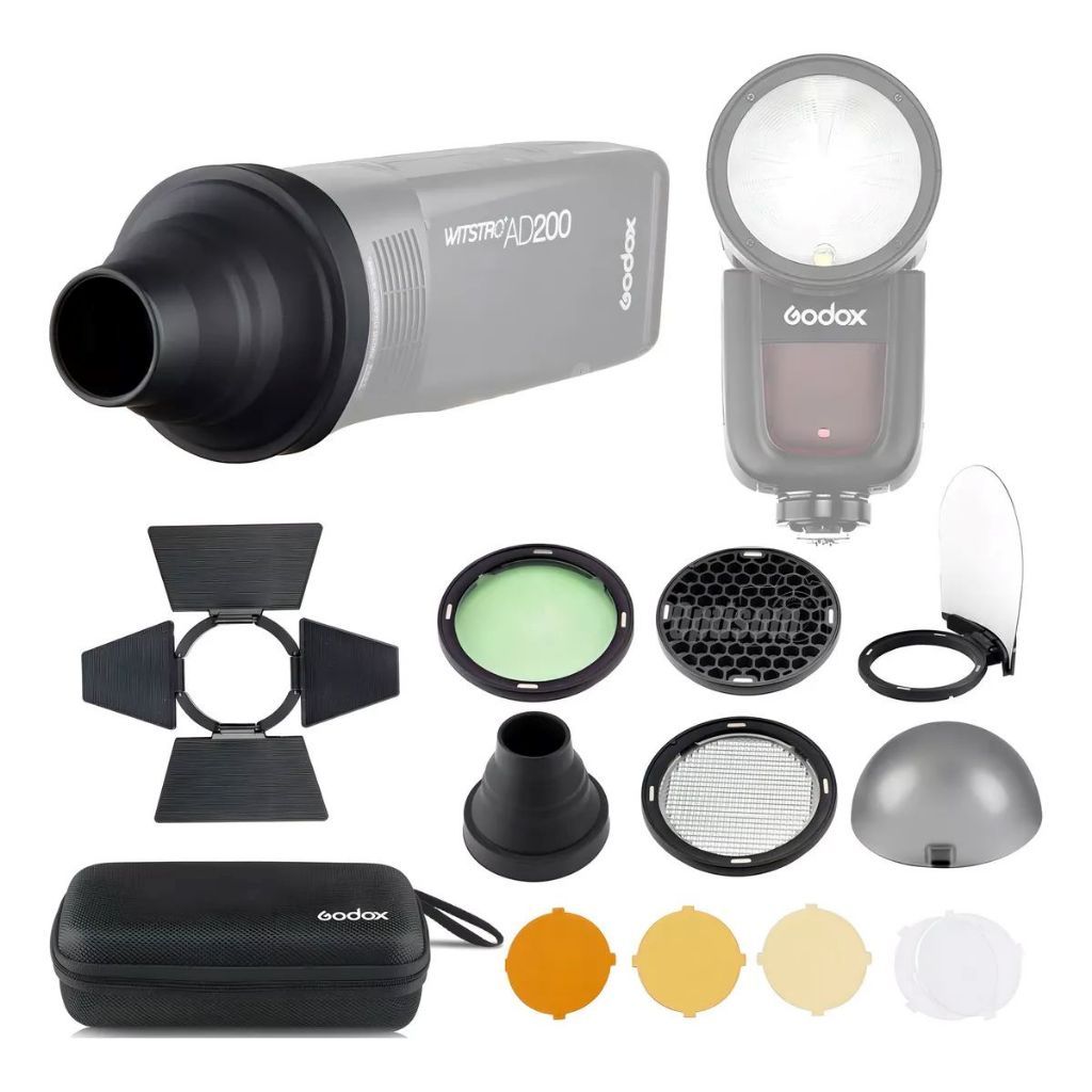 Kit Godox AK-R1 para Flash Cabeça Redonda "Round Head" V1, H200R e AD200 WE HOPE